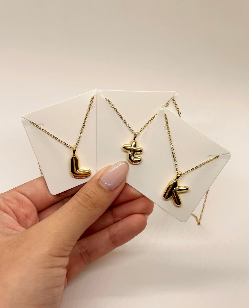 Bubble initial necklace
