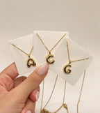 Bubble initial necklace